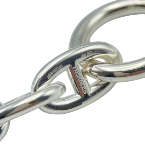 Pre-Owned Hermes Chaine Dunkle Bracelet MM Silver 925 15-panel