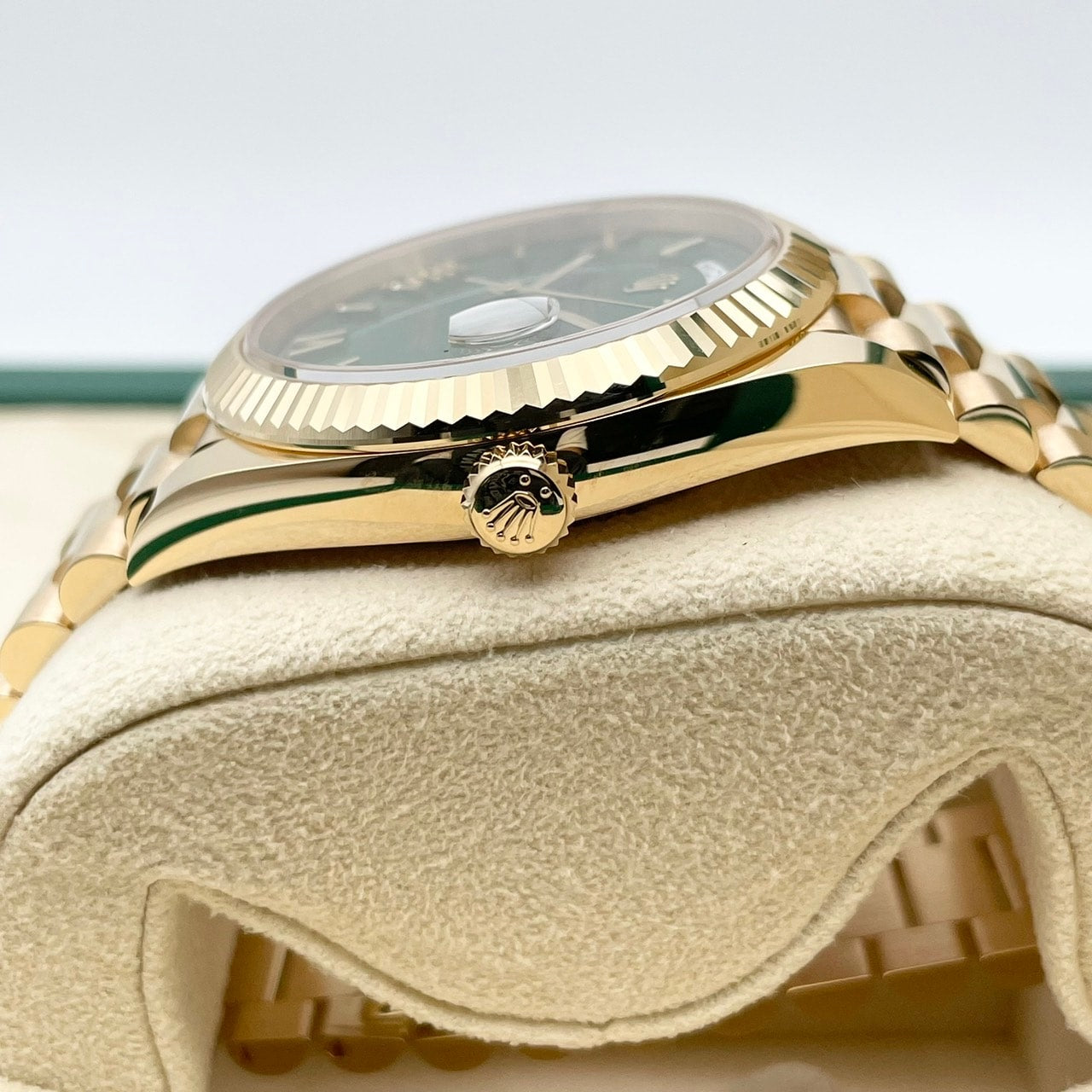 プレオウンド ロレックス デイデイト 228238 グリーン プレジデントブレスレット 40mm