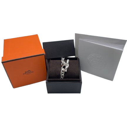 Hermes Chaine Dunkle Bracelet GM Silver 925 12-panel