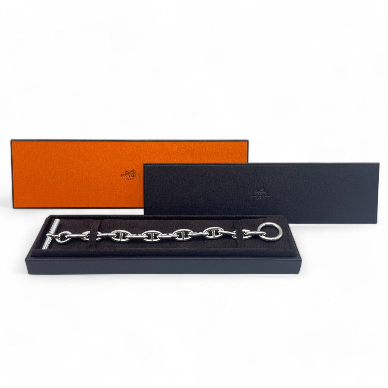 Hermes Chaine d'Ancre 手链 GM 银 925 13 链节