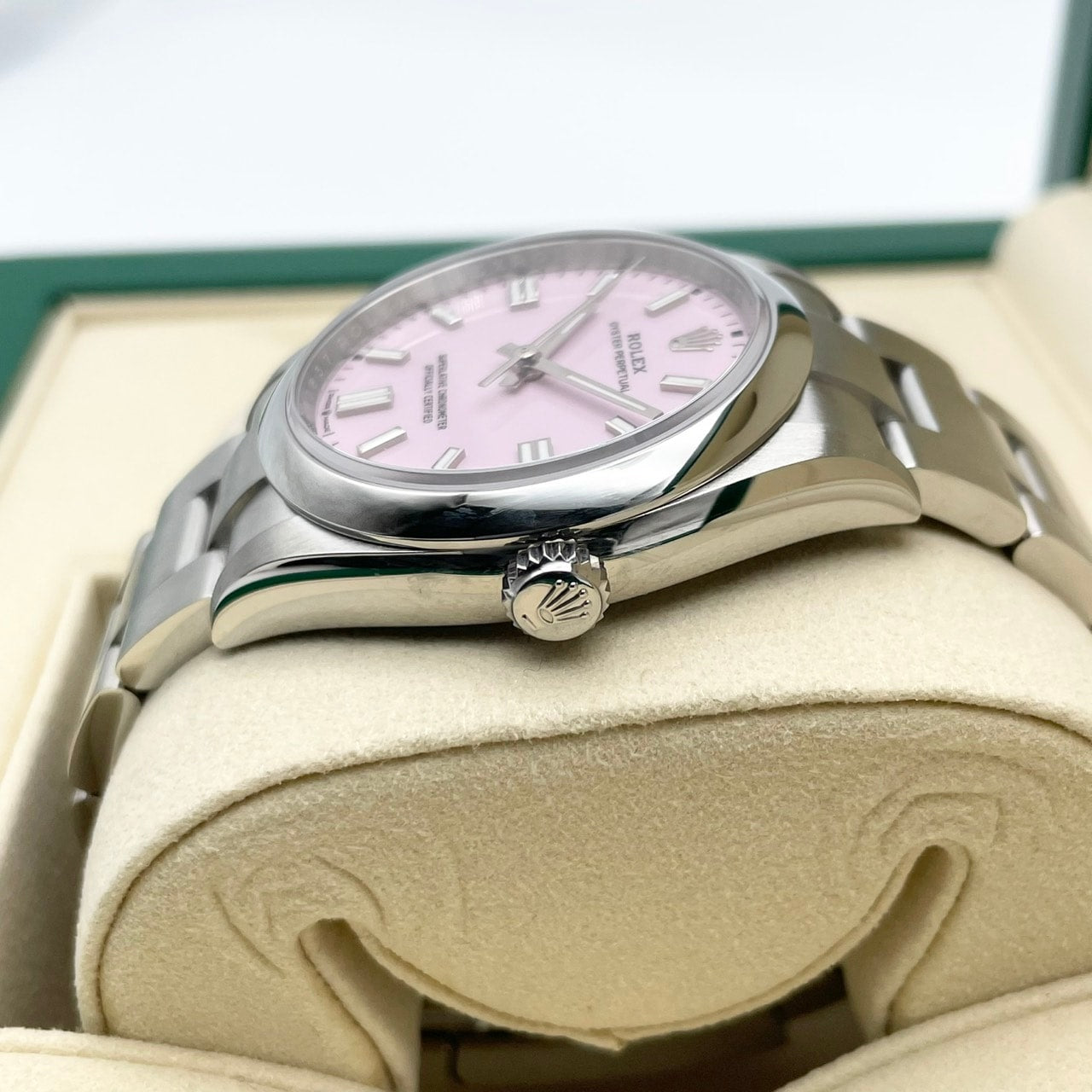 劳力士牡蛎永久126000粉红色不锈钢36mm