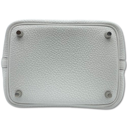 Hermes Picotin Lock PM New White Torillon Clemence Silver Fittings w 새로