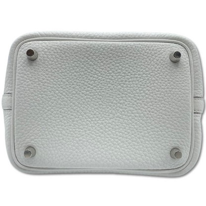 Hermes Picotin Lock PM New White Torillon Clemence Silver Fittings w 새로
