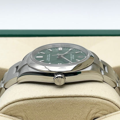 劳力士牡蛎永久126000牡蛎手链绿色36mm