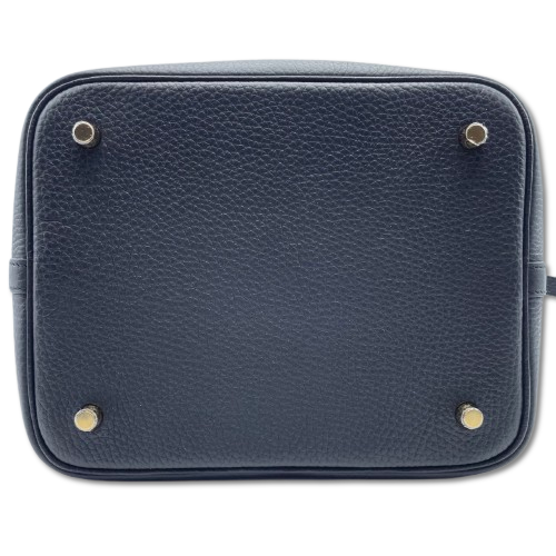 Pre-Owned Hermes Picotin Rock MM Noir Torillon Clemence Gold Hardware W Engraved