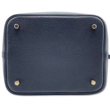 Pre-Owned Hermes Picotin Rock MM Noir Torillon Clemence Gold Hardware W Engraved