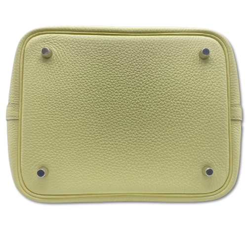 Pre-Owned Hermes Picotin Lock MM Jaune Milton Torillon Clemence Silver Fitting K Engraved