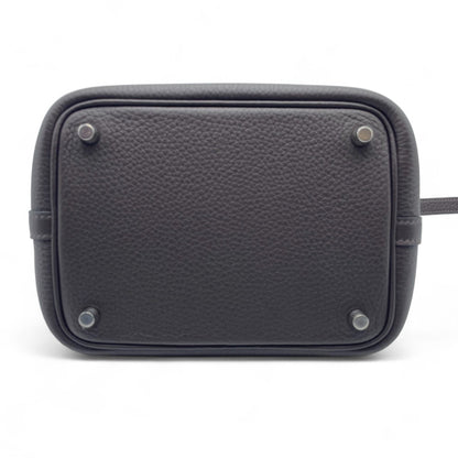 Pre-owned Hermes Picotan lock PM Evenne Taurillon Clemence Silver hardware K stamp