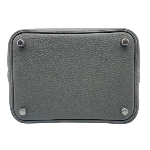 Pre-owned Hermes Picotan Lock PM Grimeyer Taurillon Clemence Silver hardware K engraved