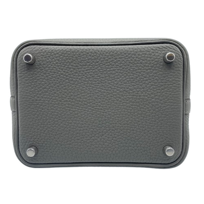 Pre-owned Hermes Picotan Lock PM Grimeyer Taurillon Clemence Silver hardware K engraved