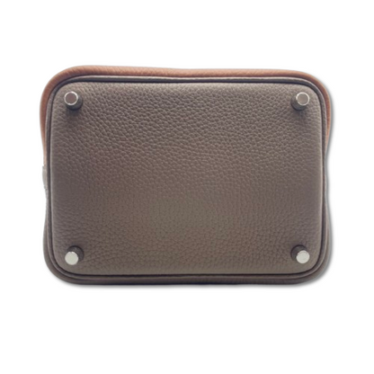 Pre-Owned Hermes Picotan Rock Cazac PM Etoupe/Gold Taurillon Clemence Silver Hardware U engraved