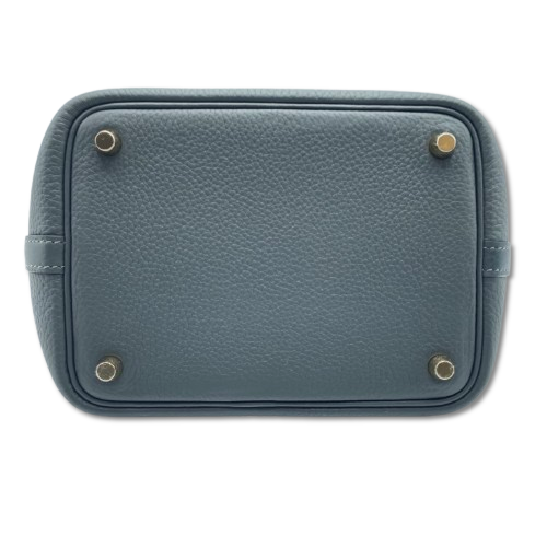 Pre-owned Hermes Picotan Lock PM Vert Mangrove Taurillon Clemence Gold hardware K stamp