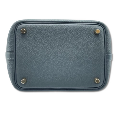 Pre-owned Hermes Picotan Lock PM Vert Mangrove Taurillon Clemence Gold hardware K stamp