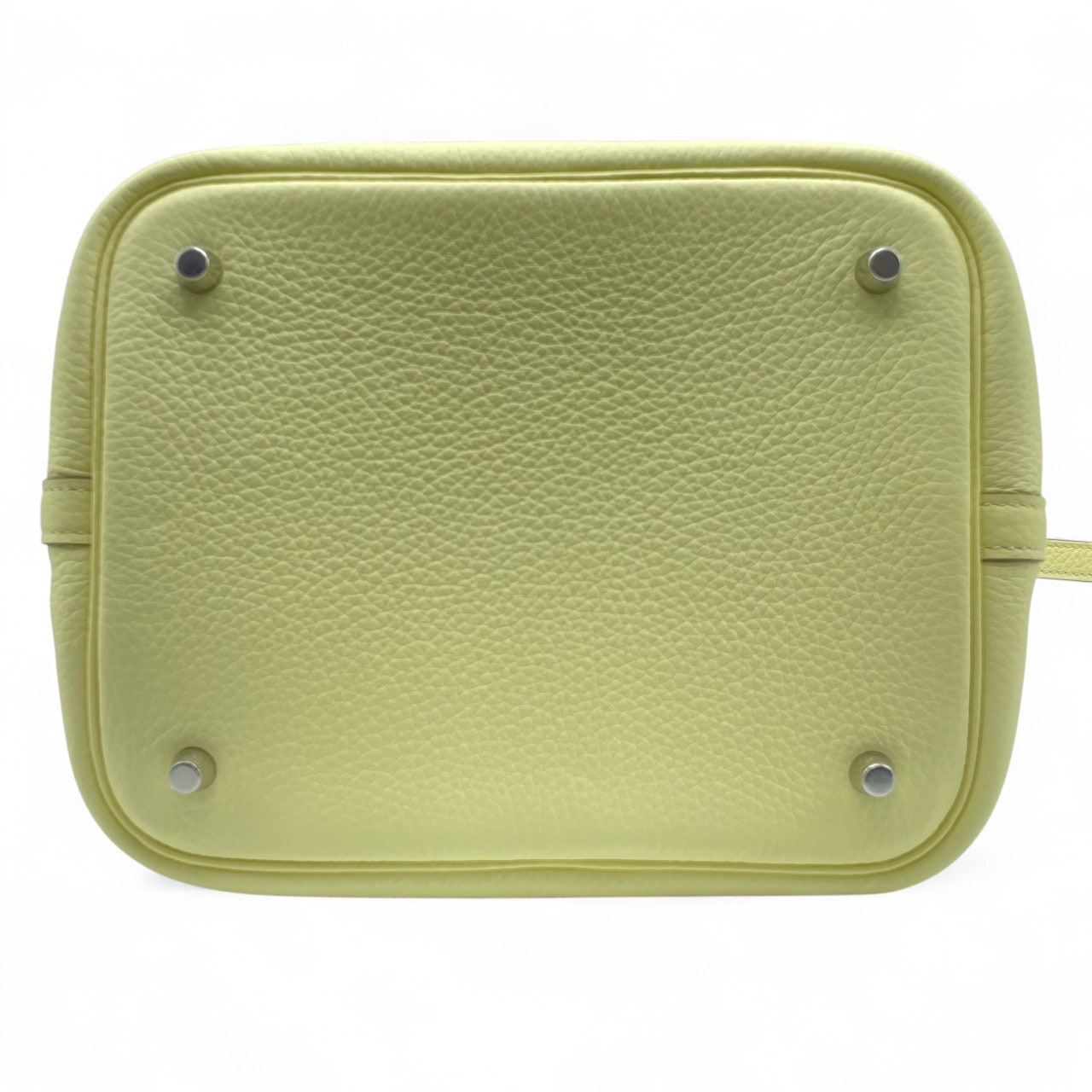 Pre-owned Hermes Picotan Lock MM Jaune Milton Taurillon Clemence Silver hardware K stamp