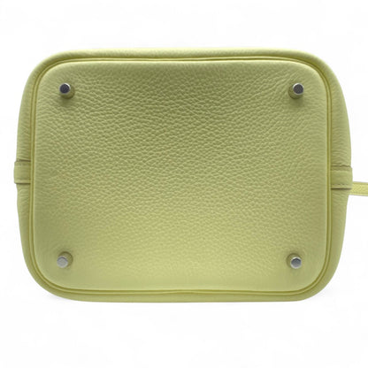 Pre-owned Hermes Picotan Lock MM Jaune Milton Taurillon Clemence Silver hardware K stamp