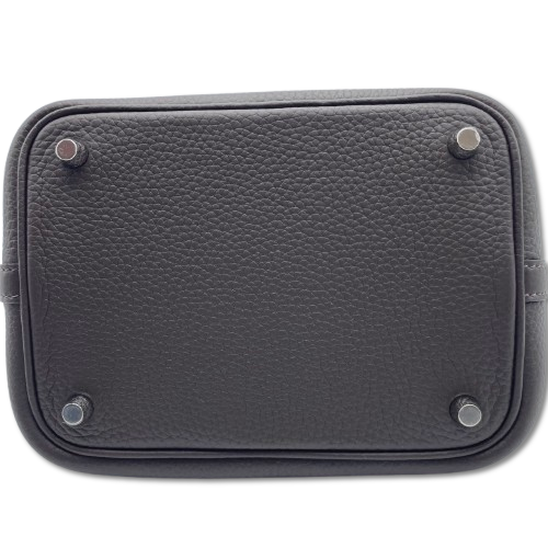 Pre-owned Hermes Picotan lock PM Evenne Taurillon Clemence Silver hardware K stamp