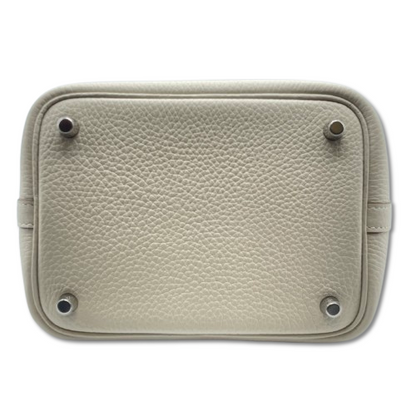 Pre-owned Hermes Picotan Lock PM Clet Taurillon Clemence Silver hardware K stamp