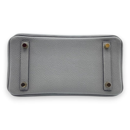 Pre-owned Hermes Birkin 25 Ethane Togo Gold hardware B engraved