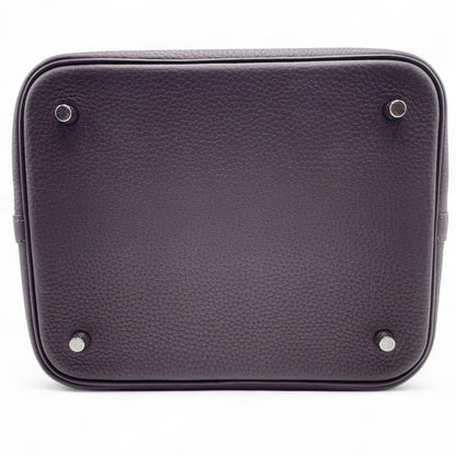 Pre-Owned Hermes Picotan Lock MM Rouge Serie Togo Silver Hardware U Engraved