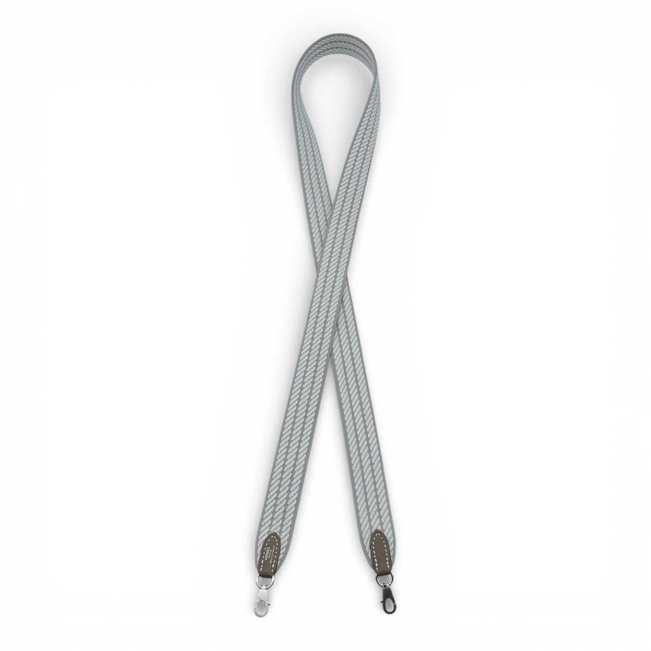 プレオウンドエルメス バンドリエール サングル コルタージュ25mm バックストラップ 85cm ブルーグラシエ/グリペール/エトゥープ トワル/スイフト シルバー金具 K刻印