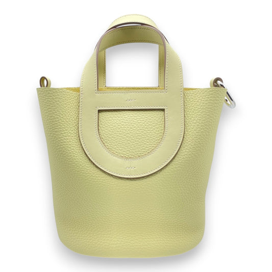 중고 Hermes In the Loop PM Jaune Milton Taurillon Clemence 실버 하드웨어 W 인그레이빙