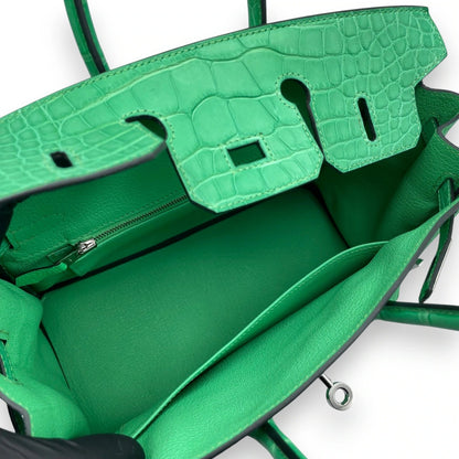 プレオウンドエルメス バーキン タッチ 25 ヴェールコミック トゴ/アリゲーターマット シルバー金具 W刻印