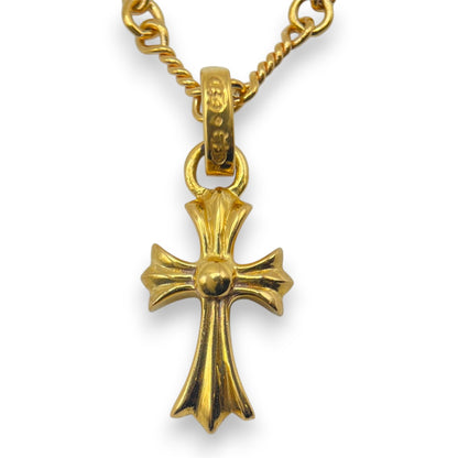 プレオウンドクロムハーツ CHクロスベビーファットチャーム+ツイストチェーン 22k/ダイヤモンド