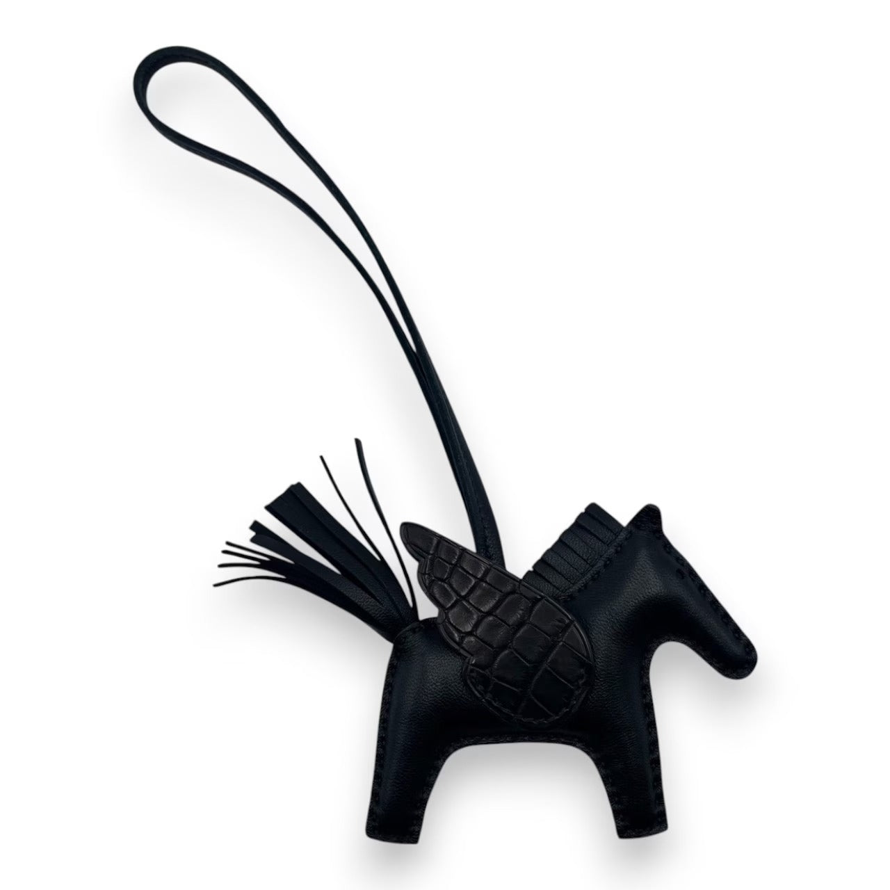 プレオウンドエルメス ペガサスチャーム タッチ PM ソーブラック アニョーミロ/アリゲーターマット U刻印