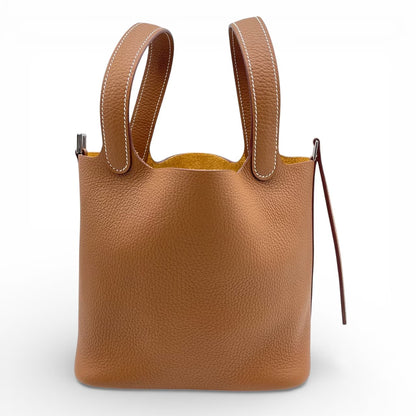 プレオウンドエルメス ピコタンロック PM ゴールド トリヨンクレマンス シルバー金具 K刻印