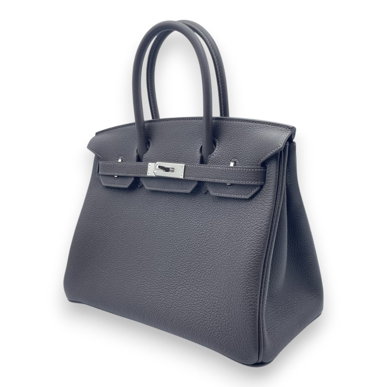 プレオウンドエルメス バーキン 30 べブラン トゴ シルバー金具 K刻印