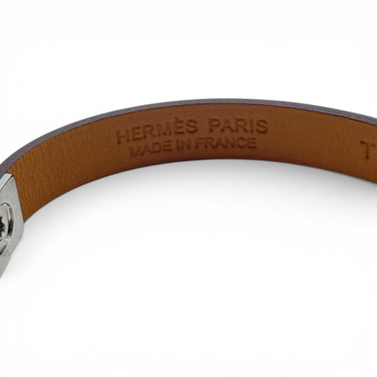 プレオウンドエルメス レザーブレスレット ミニ・リヴァル T3 ノワール スイフト シルバー金具 B刻印