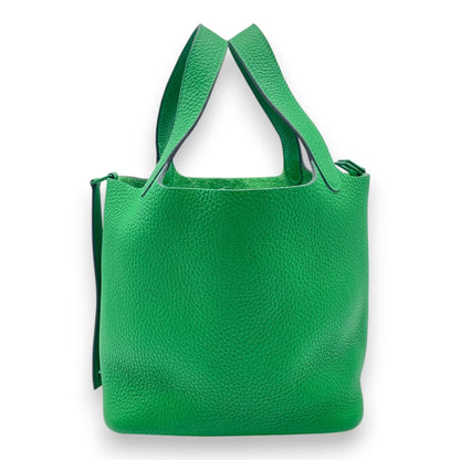 Pre-Owned Hermes Pico Tan Lock Monochrome So Green PM Bamboo Taurillon Clemence Gold Hardware Z engraved