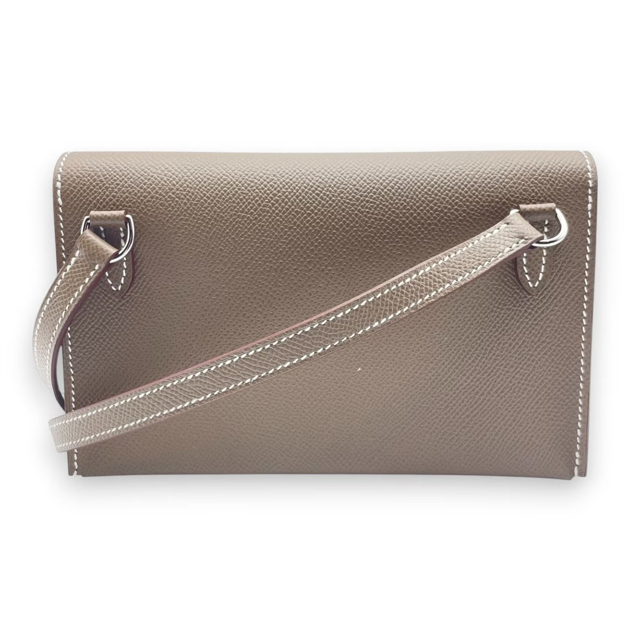 Pre-owned Hermes Nap to Go 18 Etoup Epson Silver hardware K stamp