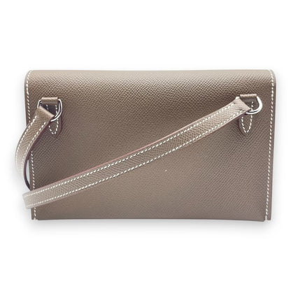 Pre-owned Hermes Nap to Go 18 Etoup Epson Silver hardware K stamp