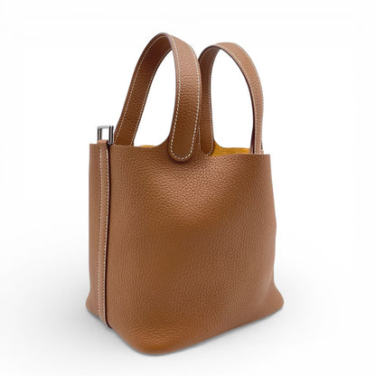 プレオウンドエルメス ピコタンロック PM ゴールド トリヨンクレマンス シルバー金具 K刻印