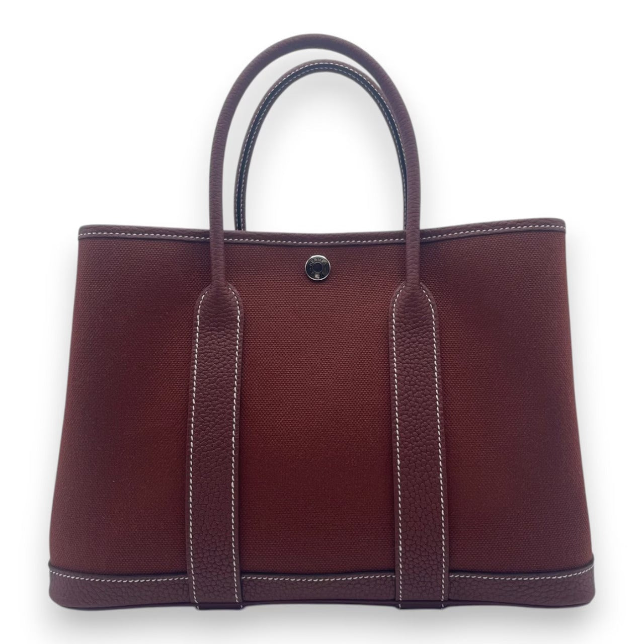 プレオウンドエルメス ガーデンパーティ TPM ルージュアッシュ トワルオフィシエ/ネゴンダ シルバー金具 K刻印