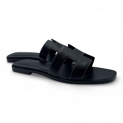 プレオウンドエルメス オラン サンダル 36 ノワール 23/23.5cm