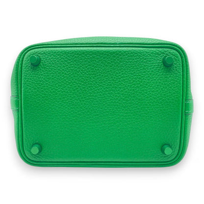 Pre-Owned Hermes Pico Tan Lock Monochrome So Green PM Bamboo Taurillon Clemence Gold Hardware Z engraved