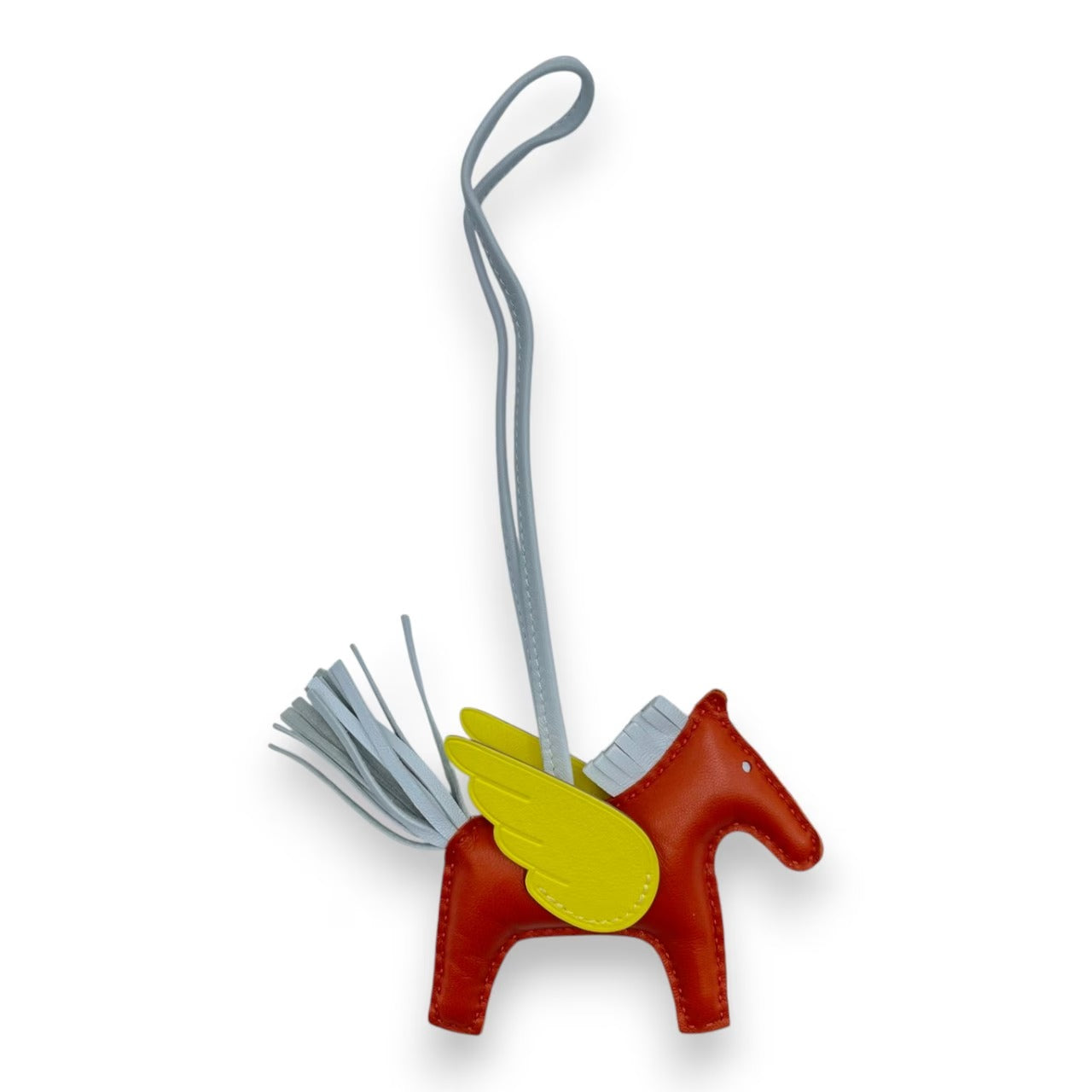 プレオウンドエルメス ペガサスチャーム PM カーネリアン/ブルーブリュム/ライム Z刻印