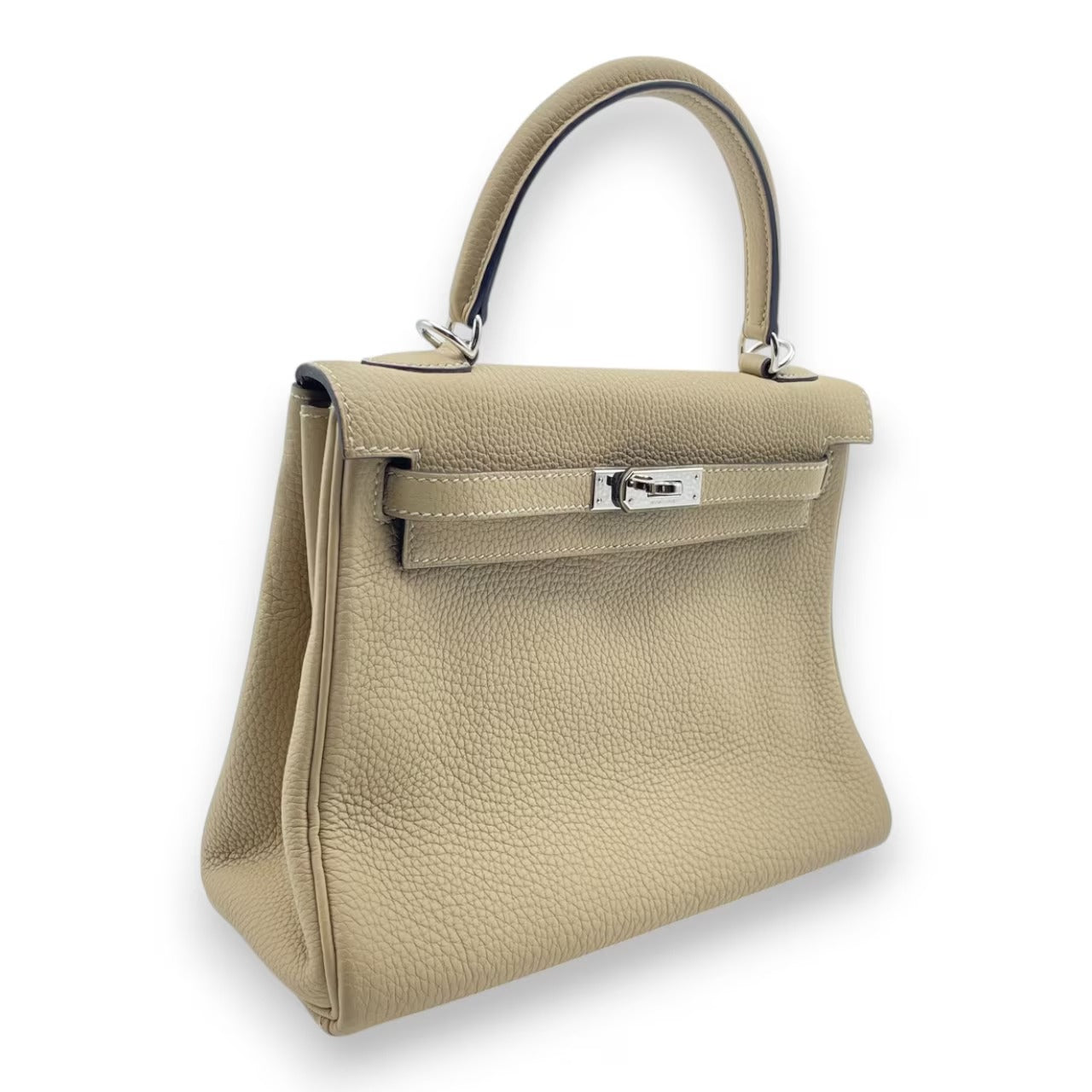 중고 헤르메스 켈리 25 트렌치 토고 실버 하드웨어 A 스탬프