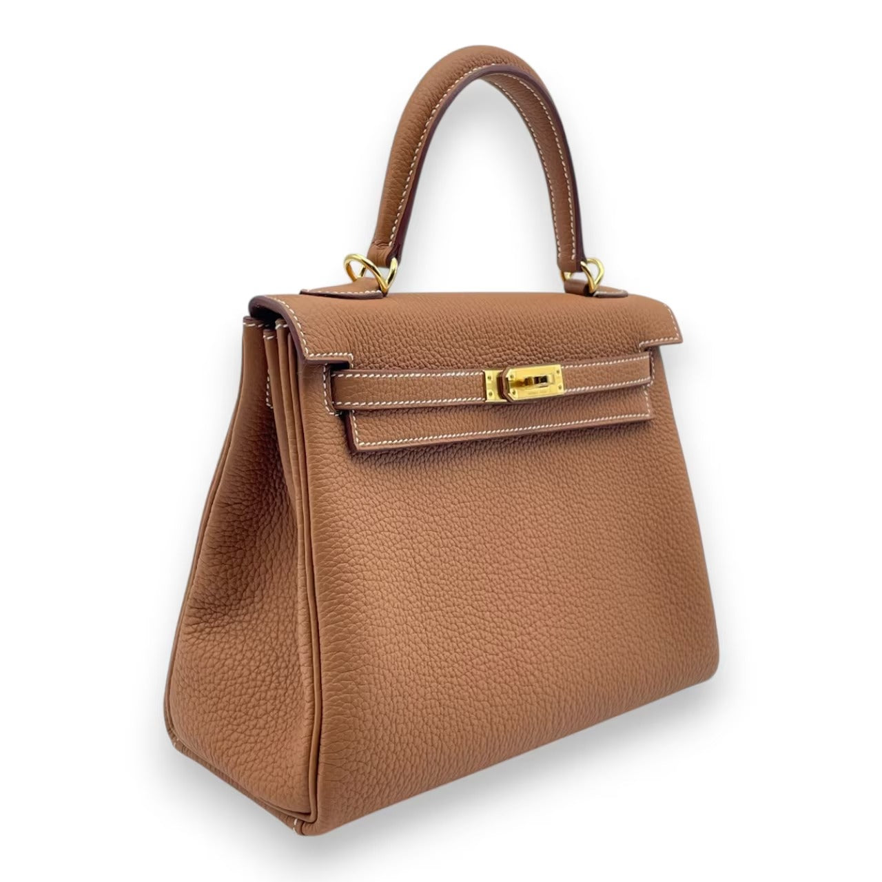 중고 헤르메스 켈리 25 골드 토고 골드 하드웨어 K 스탬프