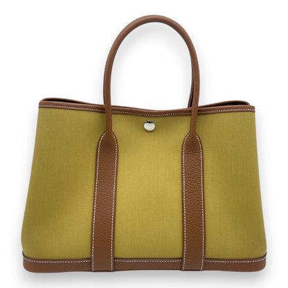 プレオウンドエルメス ガーデンパーティ TPM ジンジャー/ゴールド トワルミリタリー/ネゴンダ シルバー金具 B刻印