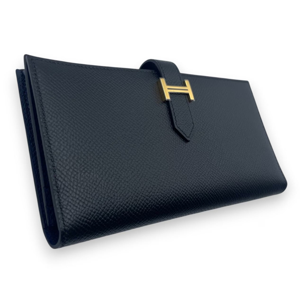 プレオウンドエルメス ベアンスフレ ヴェルソ ノワール/ブルーネイビー エプソン ゴールド金具 W刻印