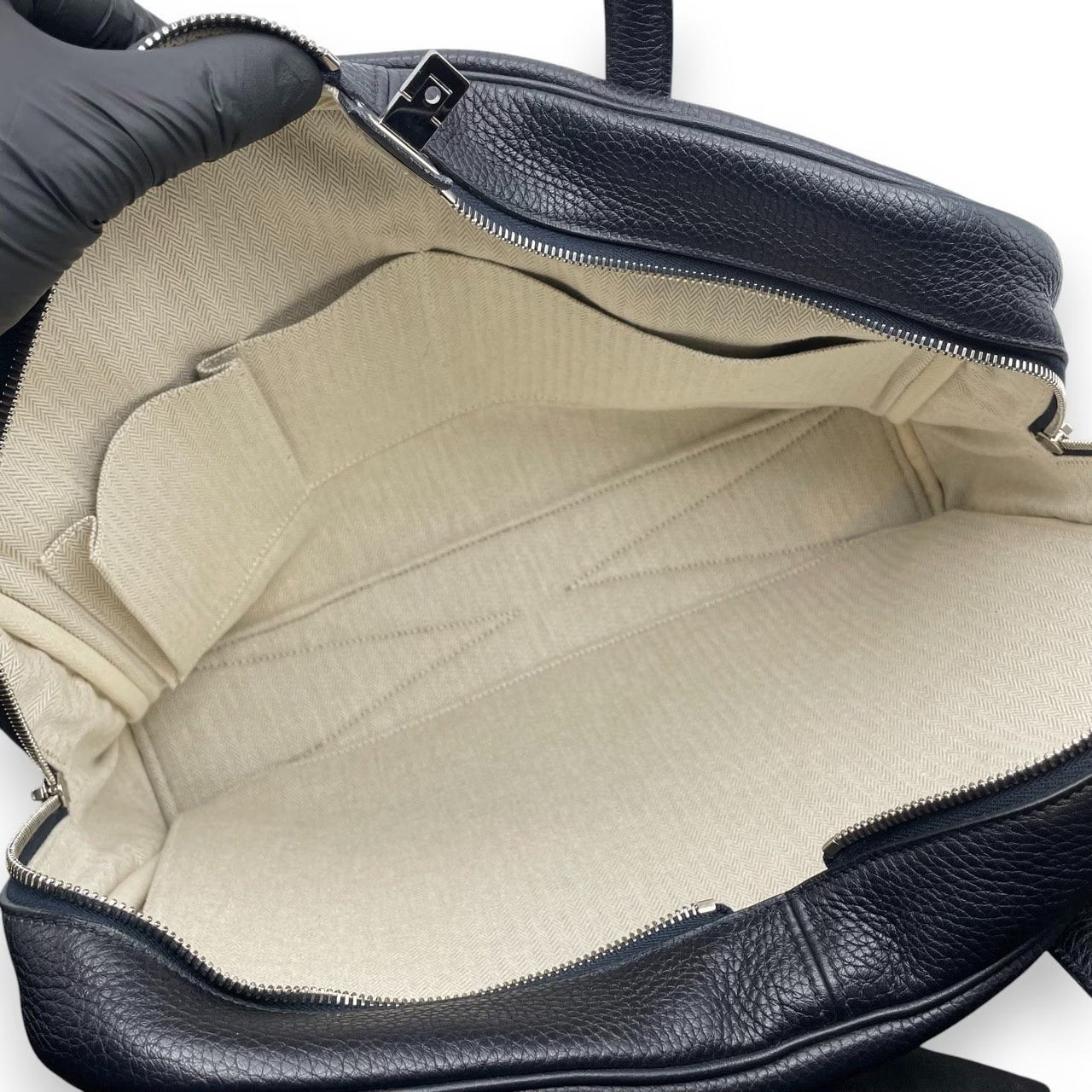 중고 헤르메스 빅토리아 II 40 블루 인디고 토리옹 클레멘스 실버 하드웨어 T 스탬프