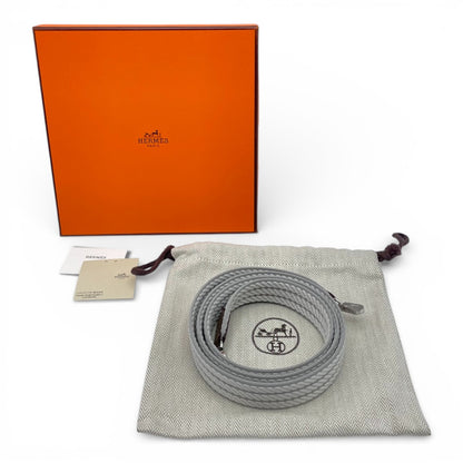 プレオウンドエルメス バンドリエール サングル コルタージュ25mm バックストラップ 85cm ブルーグラシエ/グリペール/エトゥープ トワル/スイフト シルバー金具 K刻印