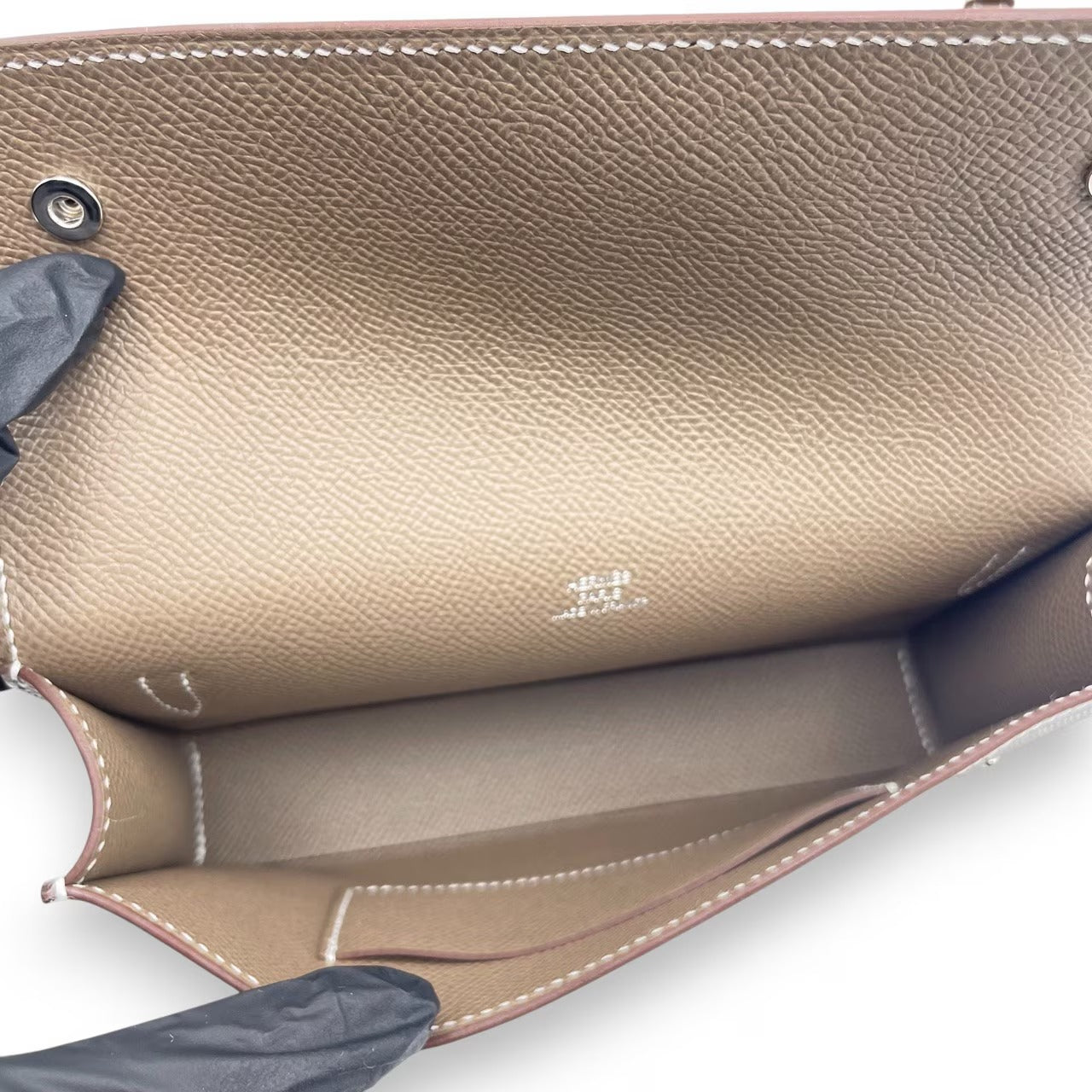 Pre-owned Hermes Nap to Go 18 Etoup Epson Silver hardware K stamp