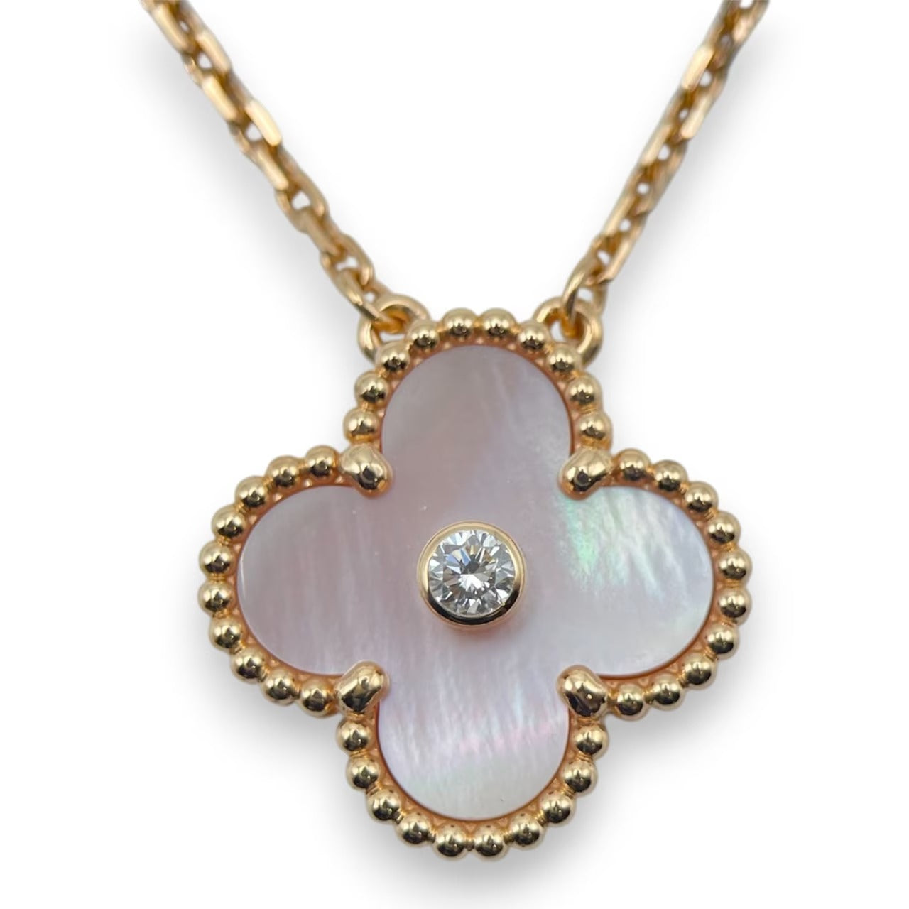 プレオウンドヴァンクリーフ＆アーペル ヴィンテージアルハンブラ ネックレス VCARPM0P00 ピンクシェル ローズゴールド