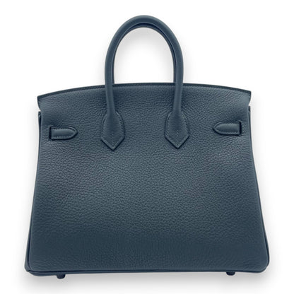 プレオウンドエルメス バーキン 25 ヴェールマングローブ トゴ シルバー金具 W刻印