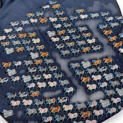 プレオウンドエルメス ロザンジュ パラード 75x200cm ブルーマリン カシミヤ/シルク