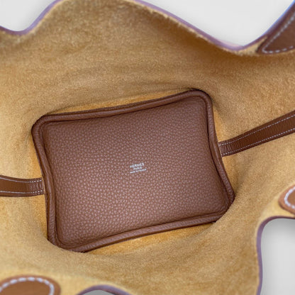 プレオウンドエルメス ピコタンロック PM ゴールド トリヨンクレマンス シルバー金具 K刻印